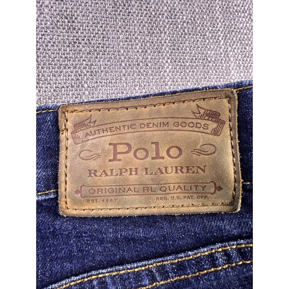 Polo Ralph Lauren Jeans Men's 34x32 Blue Dark Wash Straight Preppy City Logo - Picture 15 of 16